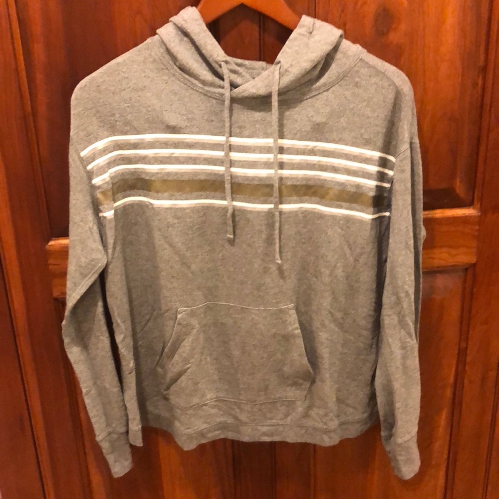 NWOT! GAP Grey and White Striped Sweatshirt!